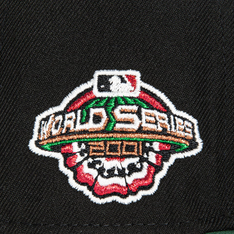 New Era 59Fifty Arizona Diamondbacks 2001 World Series Patch D Hat - Black, Green, Metallic Copper