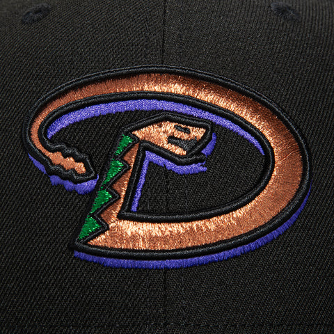 New Era 59Fifty Arizona Diamondbacks 2001 World Series Patch D Hat - Black, Green, Metallic Copper