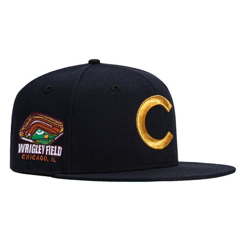 New Era 59Fifty Chicago Cubs Wrigley Field Patch Hat - Navy, Metallic Gold