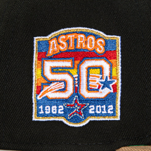 New Era 59Fifty Crawfish Houston Astros 50th Anniversary Patch Hat - Black, Khaki