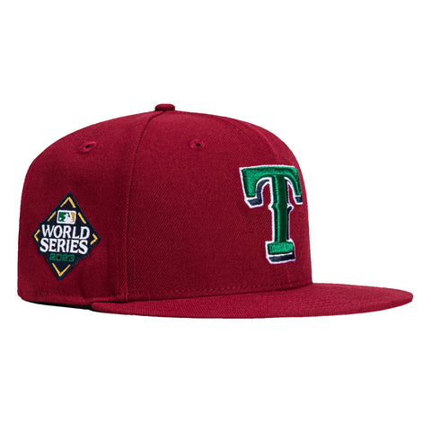 New Era 59Fifty Texas Rangers 2023 World Series Patch Hat - Cardinal, Green