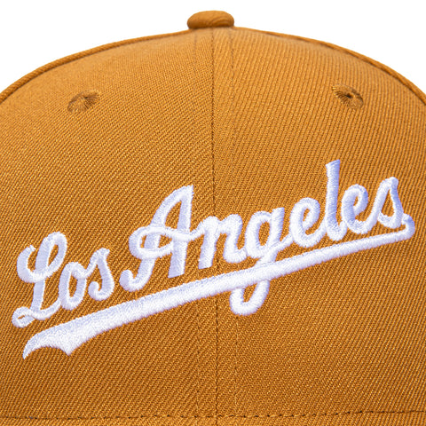 New Era 59Fifty Los Angeles Dodgers 50th Anniversary Patch Word Hat - Tan, White