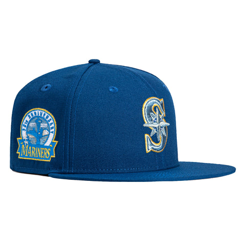 New Era 59Fifty Inevitable Seattle Mariners 30th Anniversary Patch Hat - Royal, Light Blue, Metallic Silver
