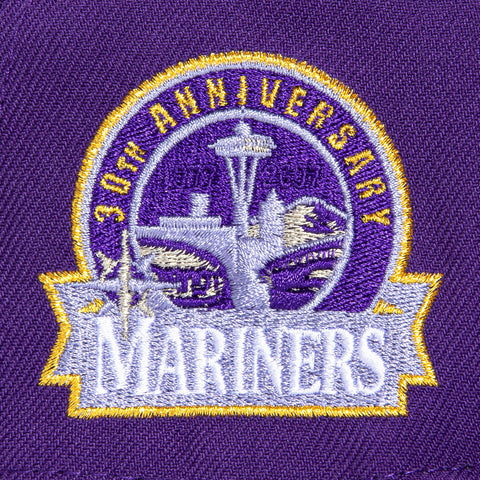 New Era 59Fifty Inevitable Seattle Mariners 30th Anniversary Patch Hat - Purple, Lavender, Metallic Gold