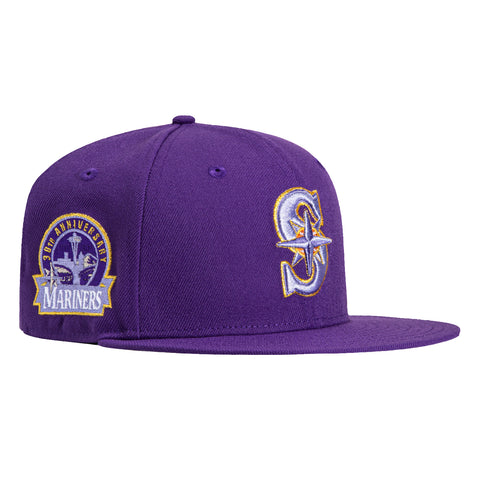 New Era 59Fifty Inevitable Seattle Mariners 30th Anniversary Patch Hat - Purple, Lavender, Metallic Gold