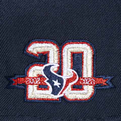 New Era 59Fifty Houston Texans 20th Anniversary Patch Red Contrast Stitch Hat - Navy