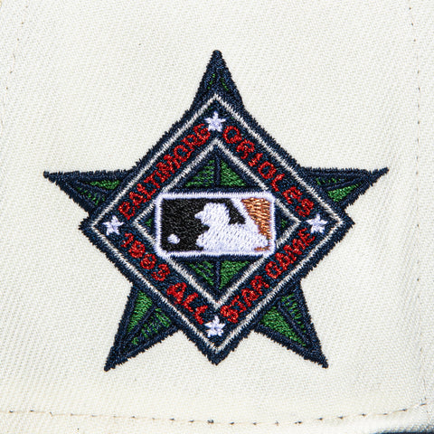 New Era 59Fifty Baltimore Orioles 1993 All Star Game Patch Hat - White, Navy, Green, Metallic Copper