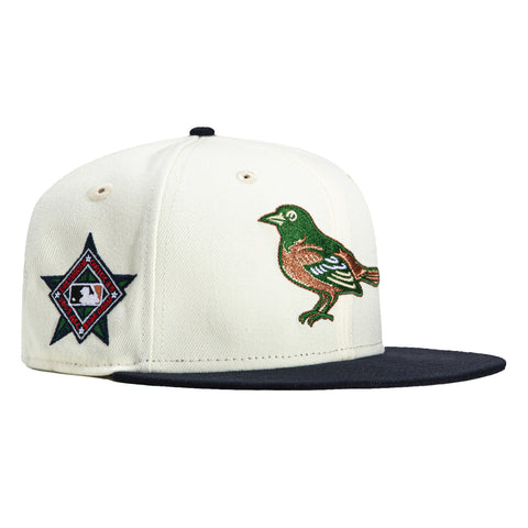 New Era 59Fifty Baltimore Orioles 1993 All Star Game Patch Hat - White, Navy, Green, Metallic Copper