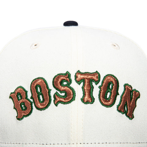 New Era 59Fifty Boston Red Sox 2013 World Series Patch Word Hat - White, Navy, Green, Metallic Copper