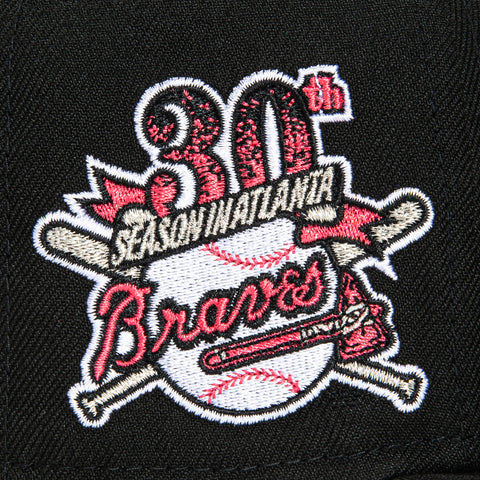 New Era 59Fifty Magma Atlanta Braves 30th Anniversary Patch Hat - Black, Infrared