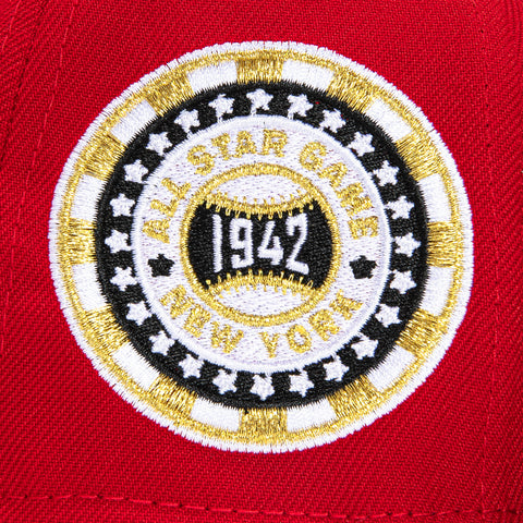 New Era 59Fifty Champagne New York Giants 1942 All Star Game Patch Hat - Red, Black