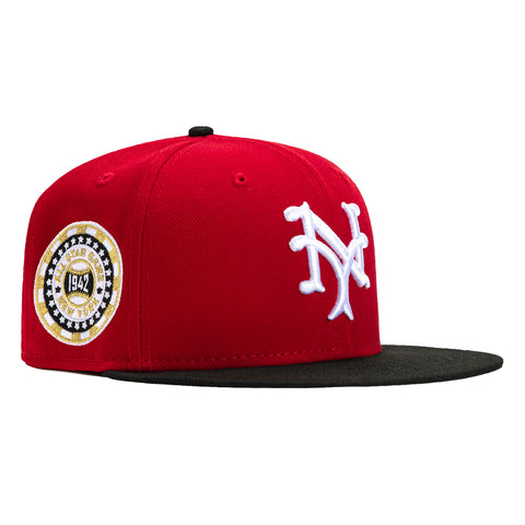 New Era 59Fifty Champagne New York Giants 1942 All Star Game Patch Hat - Red, Black