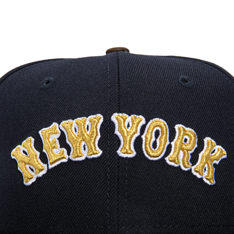 New Era 59Fifty Champagne New York Mets 50th Anniversary Patch Word Hat - Navy, Brown