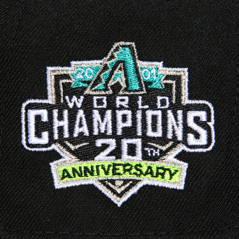 New Era 59Fifty Aqua Arizona Diamondbacks 20th Anniversary Champions Patch Hat - Black, Teal