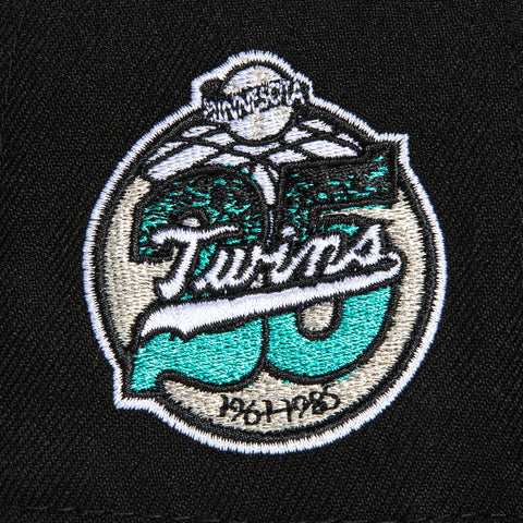 New Era 59Fifty Aqua Minnesota Twins 25th Anniversary Patch Hat - Black, Teal