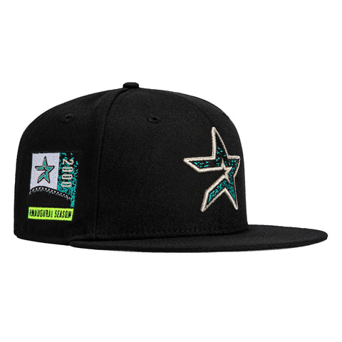 New Era 59Fifty Aqua Houston Astros 2000 Inaugural Patch Hat - Black, Teal