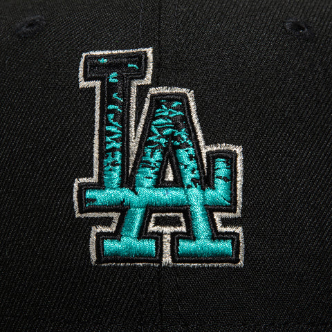 New Era 59Fifty Aqua Los Angeles Dodgers 50th Anniversary Stadium Patch Hat - Black, Teal