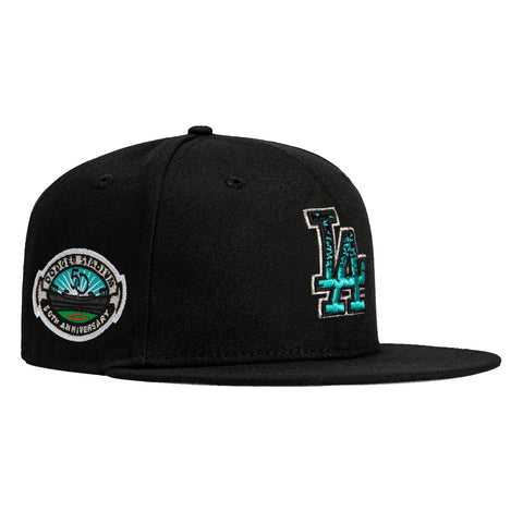 New Era 59Fifty Aqua Los Angeles Dodgers 50th Anniversary Stadium Patch Hat - Black, Teal