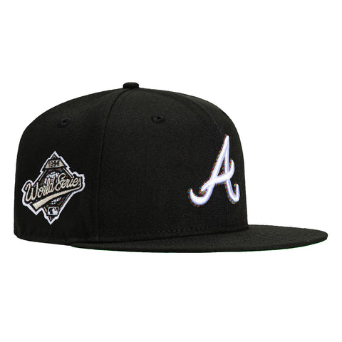 New Era 59Fifty Fireworks Pack Atlanta Braves 1996 World Series Patch Hat - Black