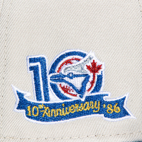 New Era 59Fifty Coco Mango Cherry Toronto Blue Jays 10th Anniversary Patch Hat - Stone, Royal