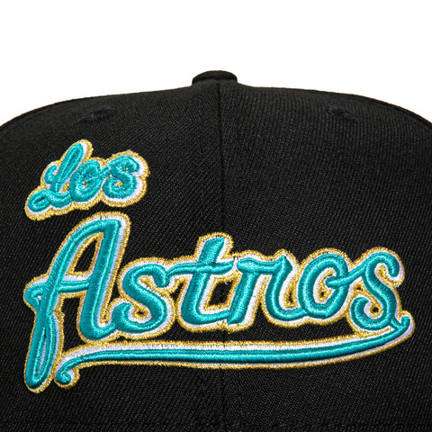 New Era 59Fifty Coco Mango Cherry Houston Astros 40th Anniversary Patch Los Astros Hat - Black, Teal