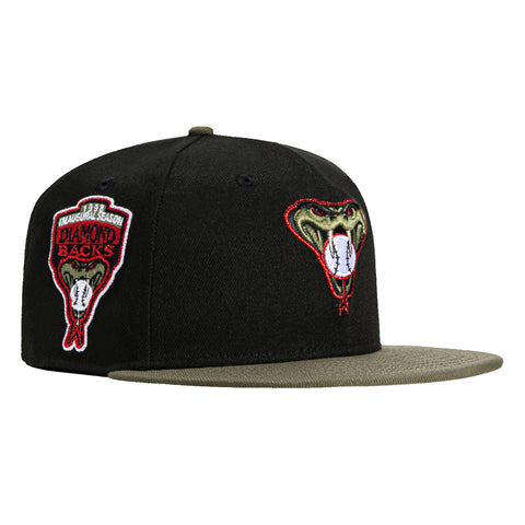 New Era 59Fifty Arizona Diamondbacks Inaugural Patch Snakehead Hat - Black, Olive