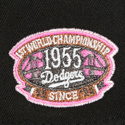 New Era 59Fifty Brooklyn Dodgers 1955 World Series Patch Script Hat - Black, Realtree