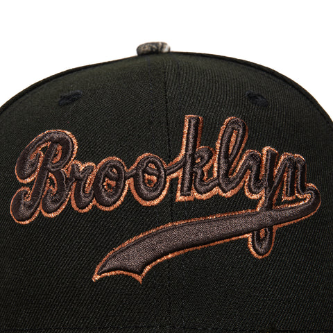 New Era 59Fifty Brooklyn Dodgers 1955 World Series Patch Script Hat - Black, Realtree