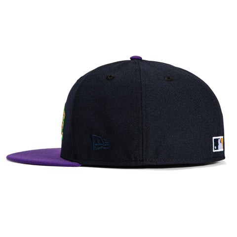 New Era 59Fifty Milwaukee Brewers County Stadium Patch Word Hat - Navy, Purple