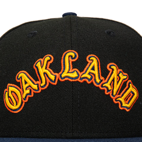 New Era 59Fifty Oakland Athletics 50th Anniversary Patch Word Hat - Black, Navy, Gold, Orange