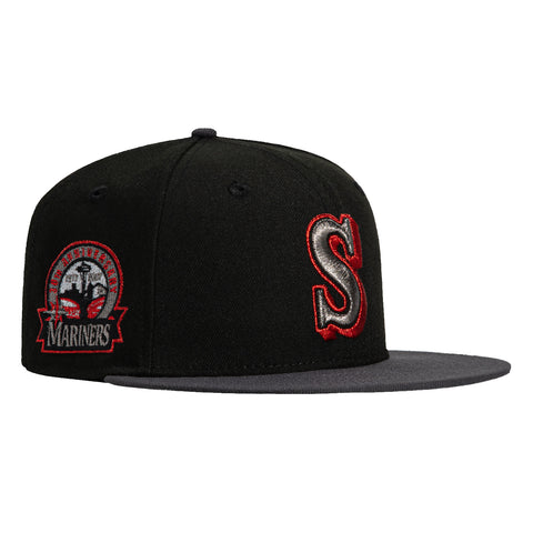 New Era 59Fifty Seattle Mariners 30th Anniversary Patch Hat - Black, Graphite, Red