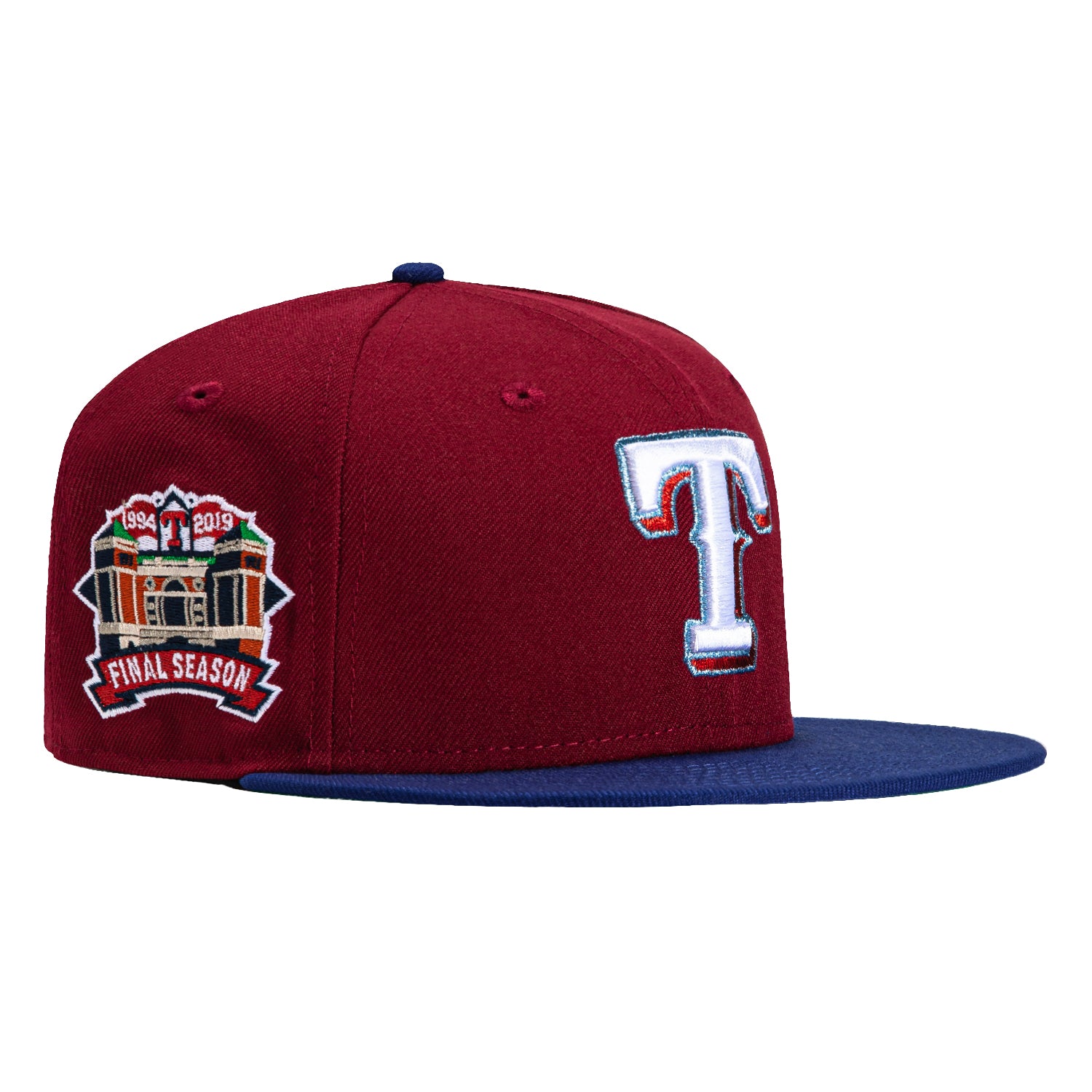 New Era 59Fifty store Texas Rangers 2019 Final Season Patch Fitted Hat - 7 1/4