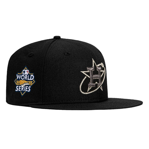 New Era 59Fifty Houston Astros 2022 World Series Patch Hat - Black, Metallic Black Pearl, Metallic Silver