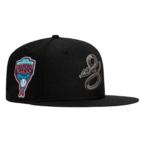 New Era 59Fifty Arizona Diamondbacks Inaugural Patch Hat - Black, Metallic Black Pearl