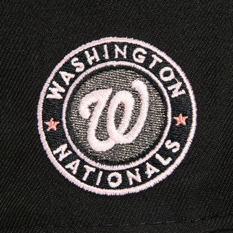 New Era 59Fifty Washington Nationals Logo Patch Hat - Black, Metallic Black Pearl, Metallic Silver