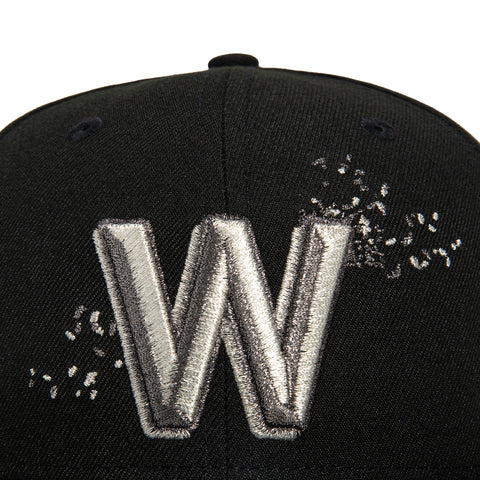 New Era 59Fifty Washington Nationals Logo Patch Hat - Black, Metallic Black Pearl, Metallic Silver