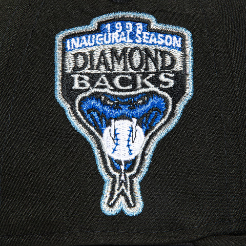 New Era 59Fifty Arizona Diamondbacks Inaugural Patch D Hat - Black, Metallic Silver, Light Blue