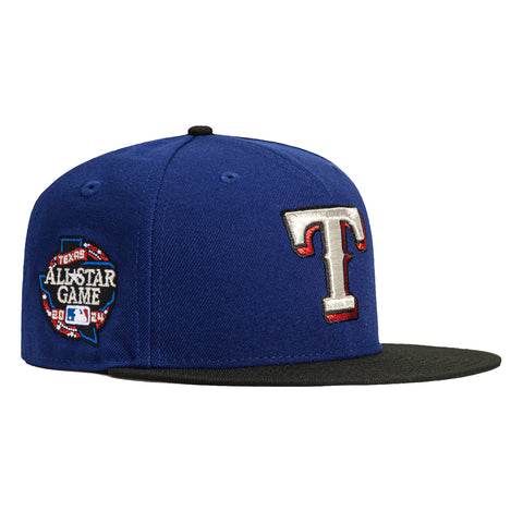 New Era 59Fifty Texas Rangers 2024 All Star Game Patch Hat - Royal, Black, Red, Metallic Silver
