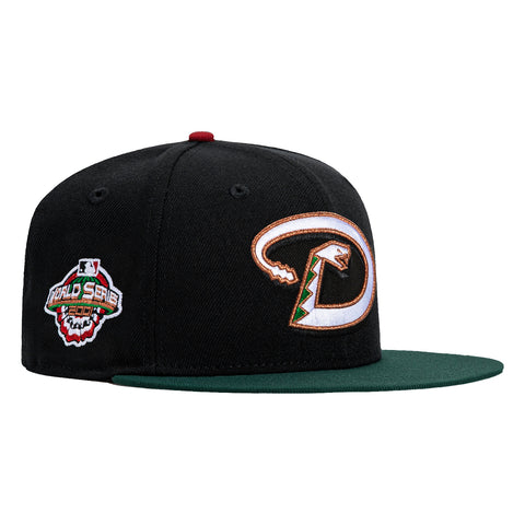 New Era 59Fifty Garden of Eden Arizona Diamondbacks 2001 World Series Patch D Hat - Black, Green