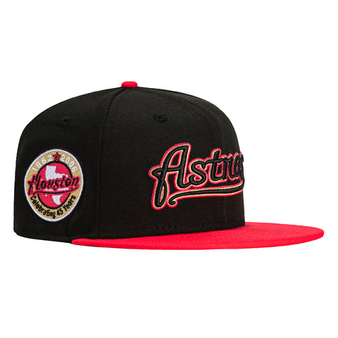 New Era 59Fifty Houston Astros 45 Years Patch Word Hat - Black, Infrared