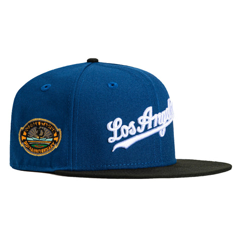 New Era 59Fifty Los Angeles Dodgers 50th Anniversary Stadium Patch Script Hat - Royal, Black