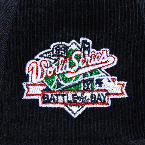 New Era 59Fifty Corduroy San Francisco Giants Battle of the Bay Patch Pinwheel Script Hat - Navy, White