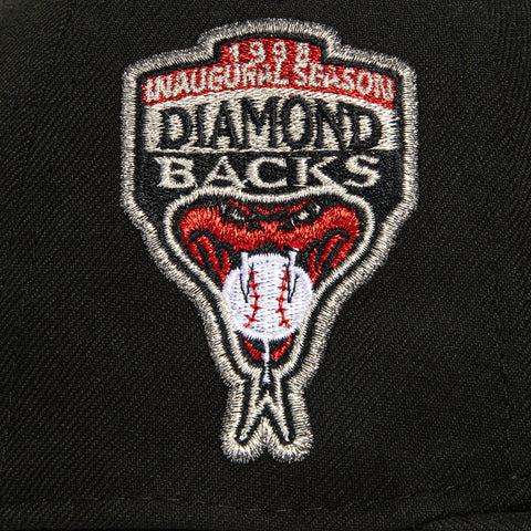 New Era 59Fifty Arizona Diamondbacks Inaugural Patch D Hat - Black, Metallic Silver, Red