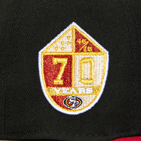 New Era 59Fifty San Francisco 49ers 70th Anniversary Patch City Hat - Black, Red