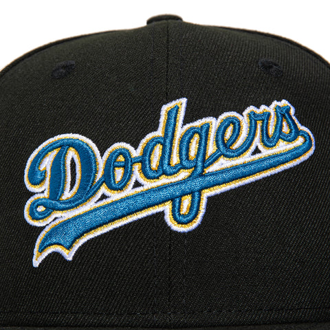 New Era 59Fifty Los Angeles Dodgers Japan Flag Patch Word Hat - Black, Royal, Metallic Gold