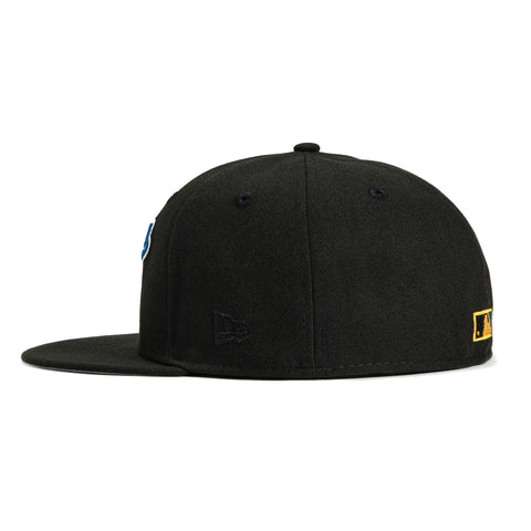 New Era 59Fifty Los Angeles Dodgers Japan Flag Patch Word Hat - Black, Royal, Metallic Gold