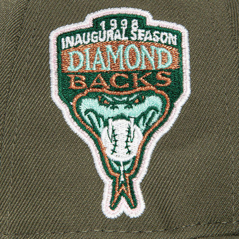 New Era 59Fifty Arizona Diamondbacks Inaugural Patch Script Hat - Olive, Everest Green, Graphite