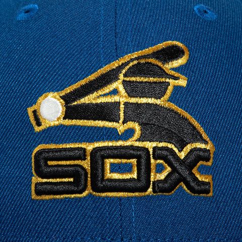 New Era 59Fifty Chicago White Sox American League Patch Hat - Royal, Black, Metallic Gold