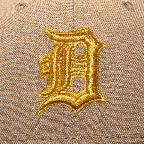 New Era 59Fifty Detroit Tigers Stadium Patch Hat - Tan, Black, Metallic Gold