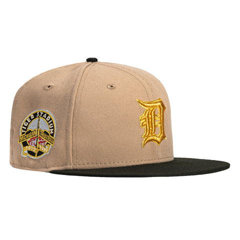 New Era 59Fifty Detroit Tigers Stadium Patch Hat - Tan, Black, Metallic Gold